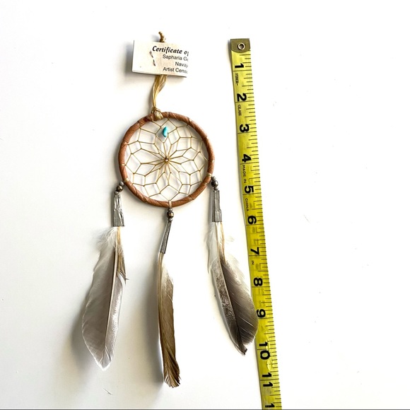 Handmade Native American Dreamcatchers set of 4 feathers leather beads - Picture 8 of 8